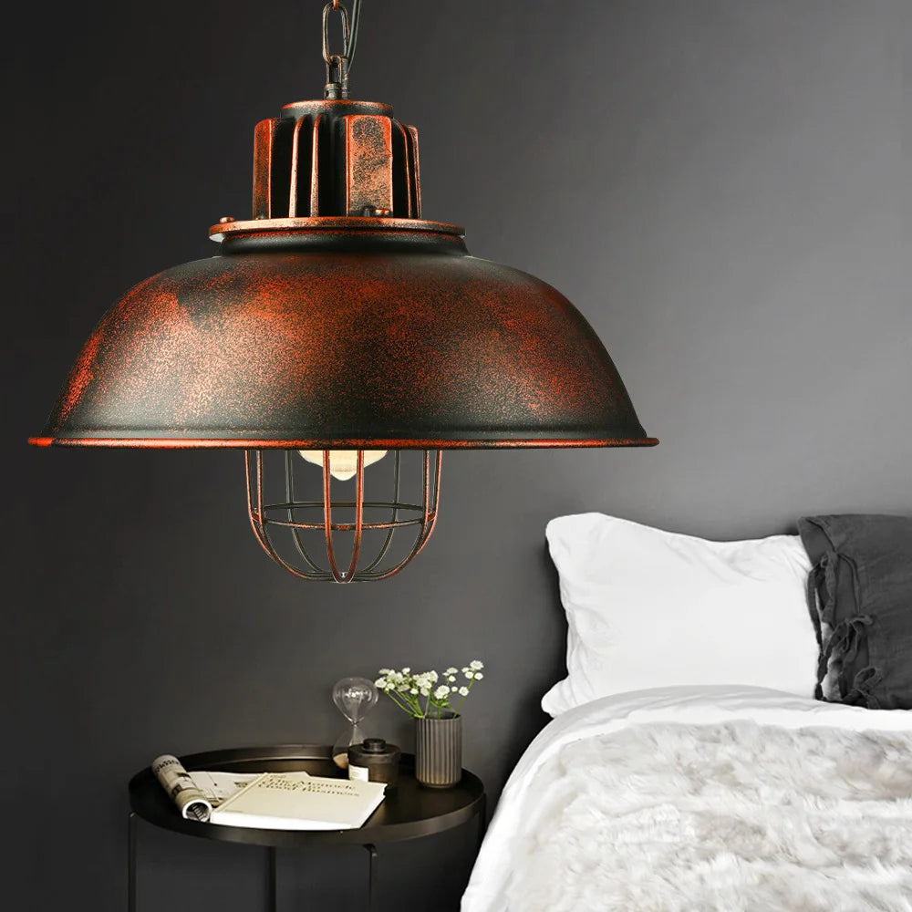 Iron Lamp Shade Retro Ceiling Lamps Pendant Light Chandelier.