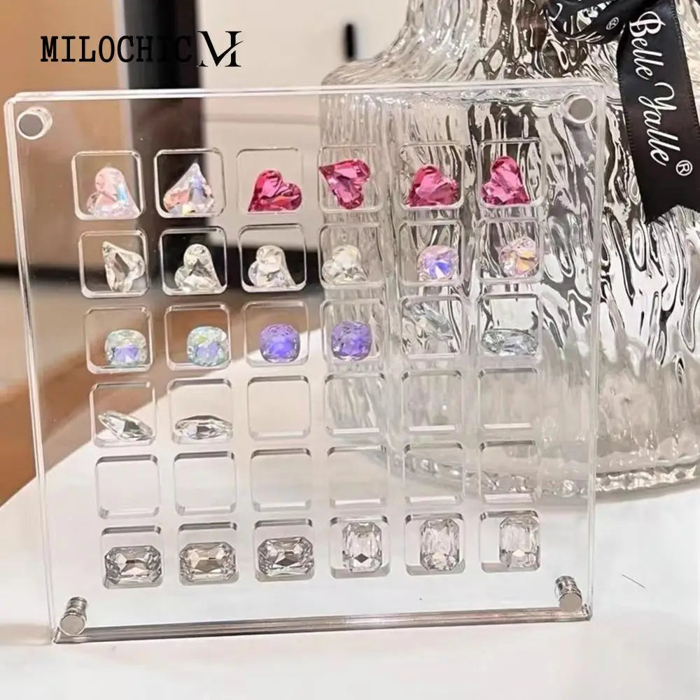 36/64/100 Grids Clear Acrylic Diamond Storage Box Organizer