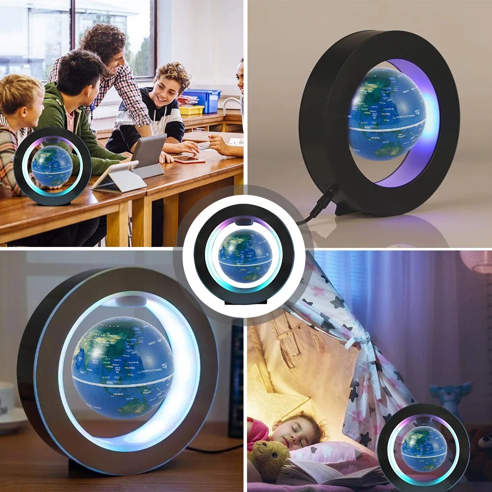 Levitating Lamp Magnetic Levitation Globe LED World Scenery Bedside Lamp