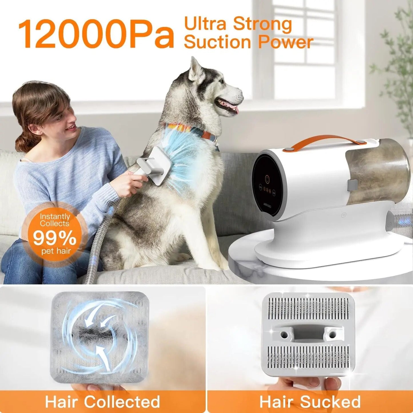 Dog Hair Vacuum & Dog Grooming Kit