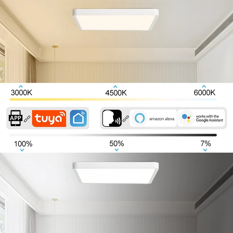 MARPOU Tuya Smart LED Ceiling Lamp Remote Control Square living room Ceiling Lights