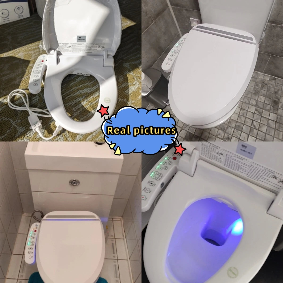 Multifunctional Auto Flush Toilet Cover W/ Heated Anti-Bacterial Seat