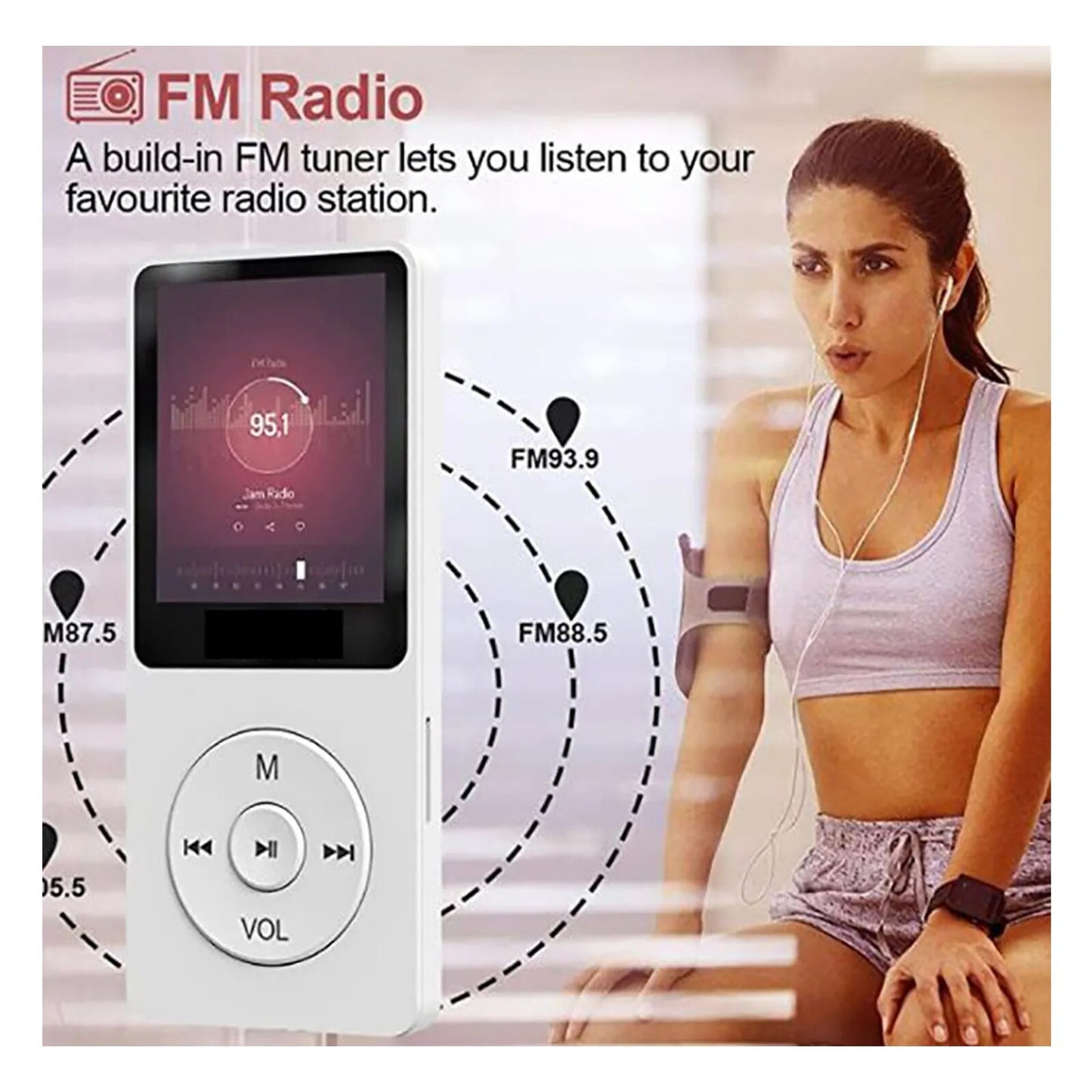 New  Support Bluetooth FM Radio Recorder Sports With radio function