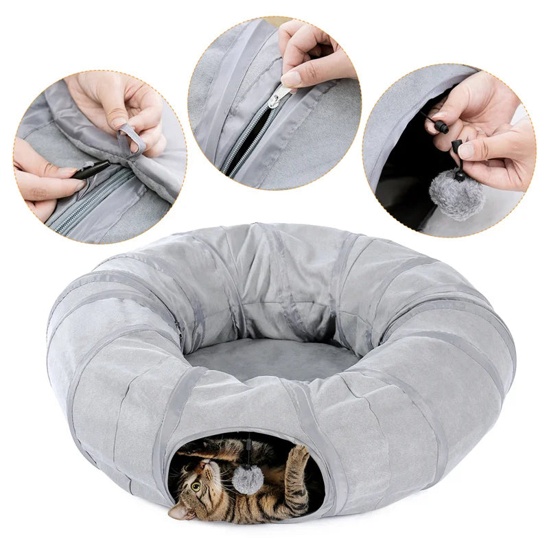 Cat Tunnel Toy Pop Up Bed Collapsible Rabbit Round Tunnel